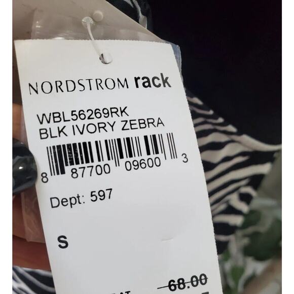 Pleione Womens Black White Zebra Print Polyester V-Neck Top Blouse Size Small - Picture 7 of 14